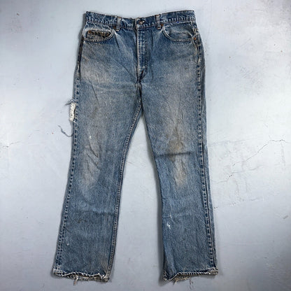 Levis 517 Vintage 80s USA Red Tab Bootcut Flare Blue Denim Jeans Act 34x30