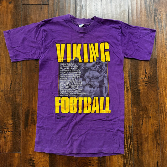 Viking Football Salem Vintage T Shirt Sports NFL Purple Single Stitch Minnesota