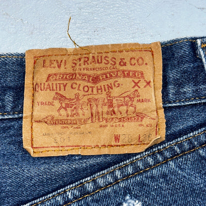 Levis 501 Vintage 80s Redline Selvedge USA XX Jeans Med Wash 28x36 Act 27x32