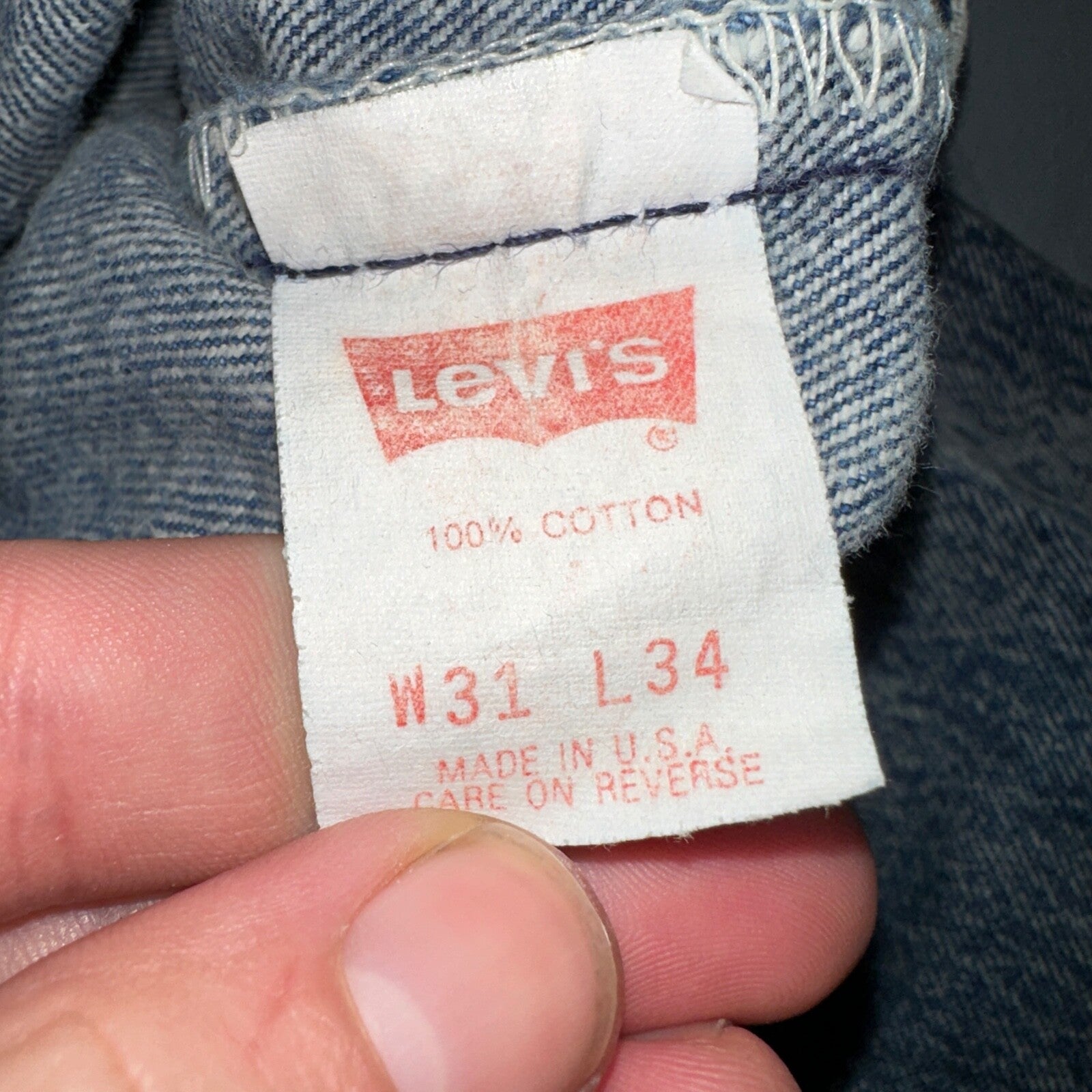 Levis 501 Vintage 90s USA XX Straight Leg Jeans Blue Med Wash 31x34 Act 29x32