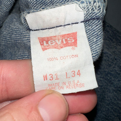 Levis 501 Vintage 90s USA XX Straight Leg Jeans Blue Med Wash 31x34 Act 29x32