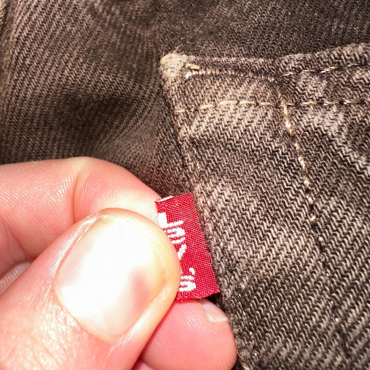 Levis 501 Vintage 90s USA XX Straight Leg Jeans Brown Dark Wash 29x32 Act 29x31