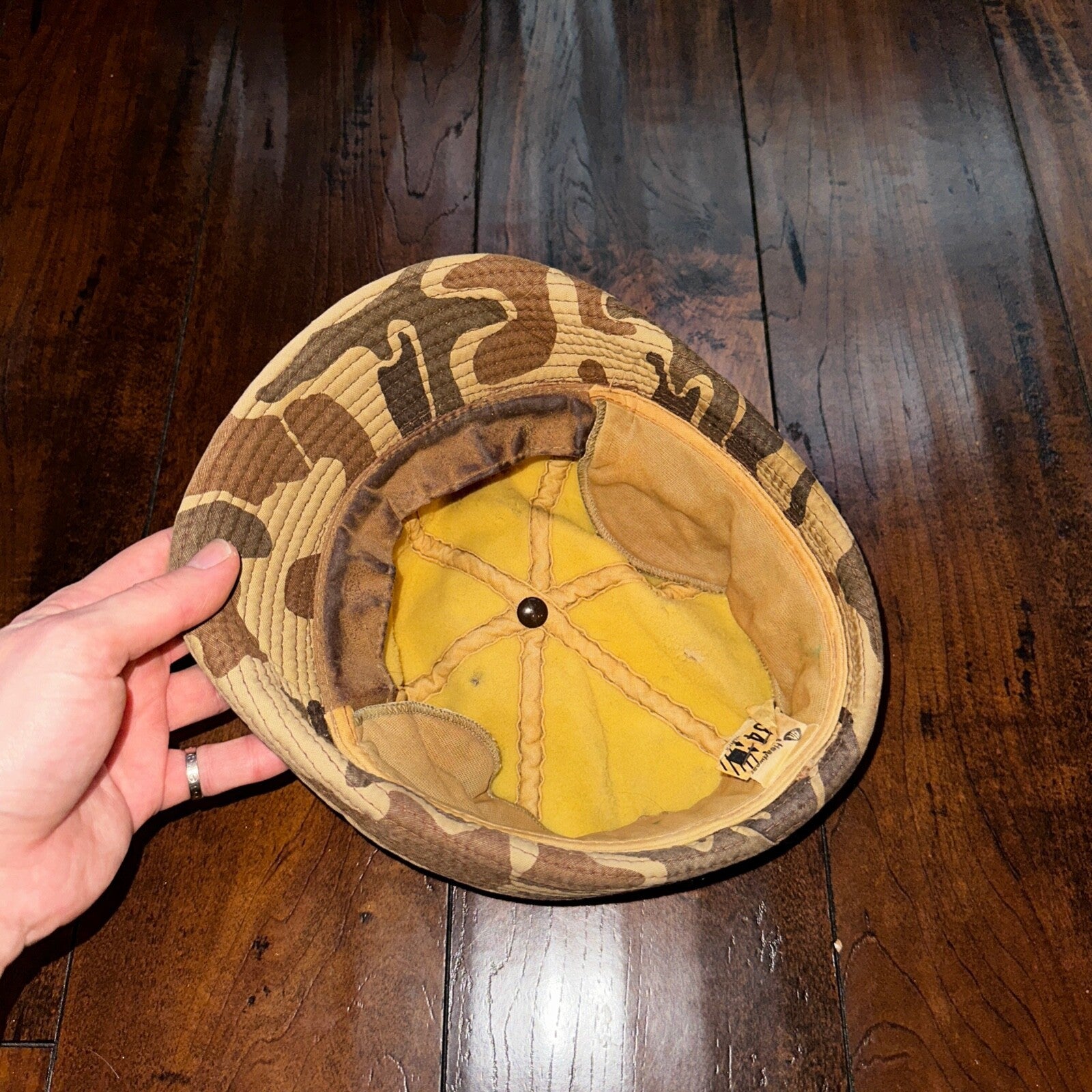 Frogskin Hunting 70s Fisherman Vintage Hat Bucket POST WWII Frog Skin USMC Camo