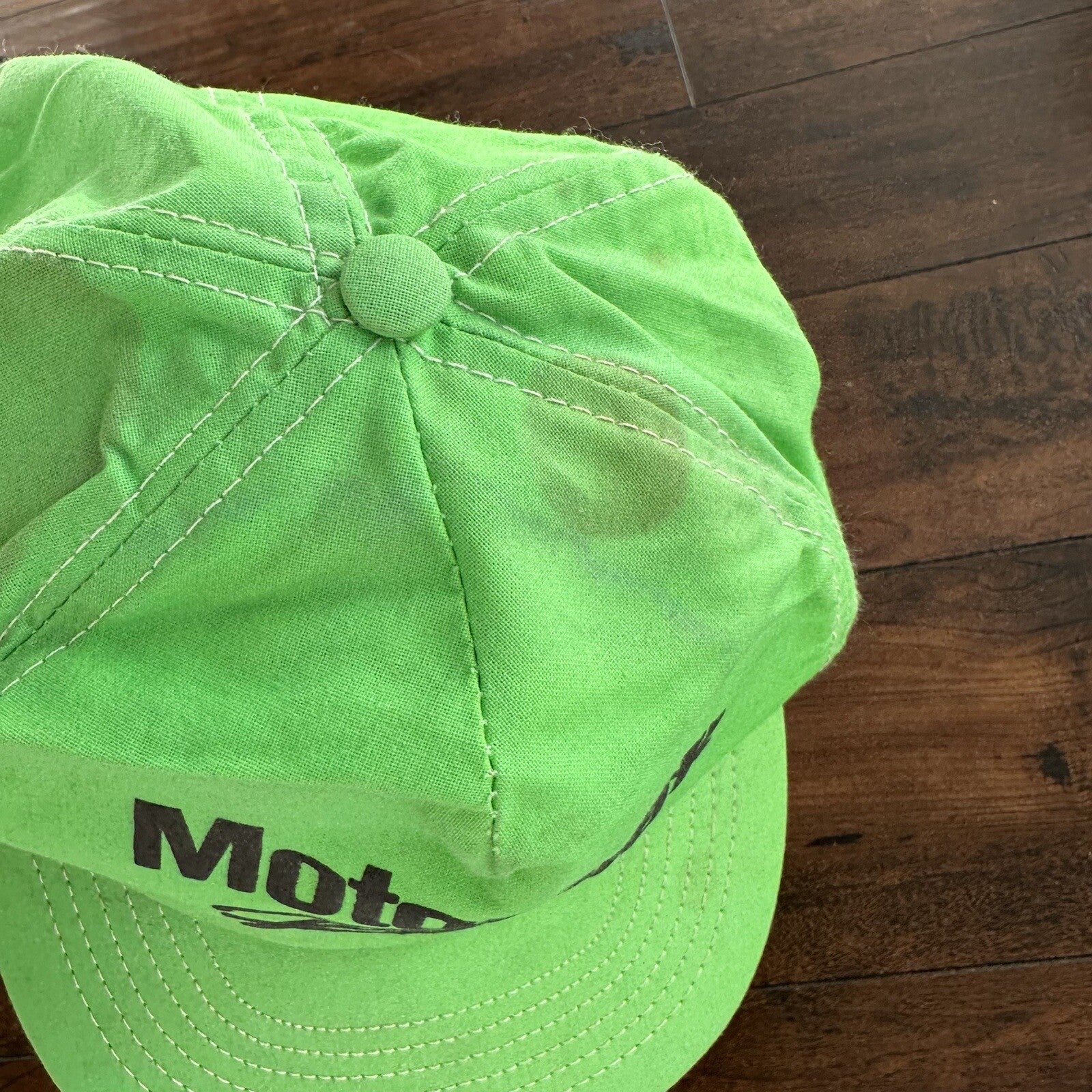 Vintage Motorcraft Racing Snapback Neon Green Hat Made in USA 80s 90s Cars Bikes