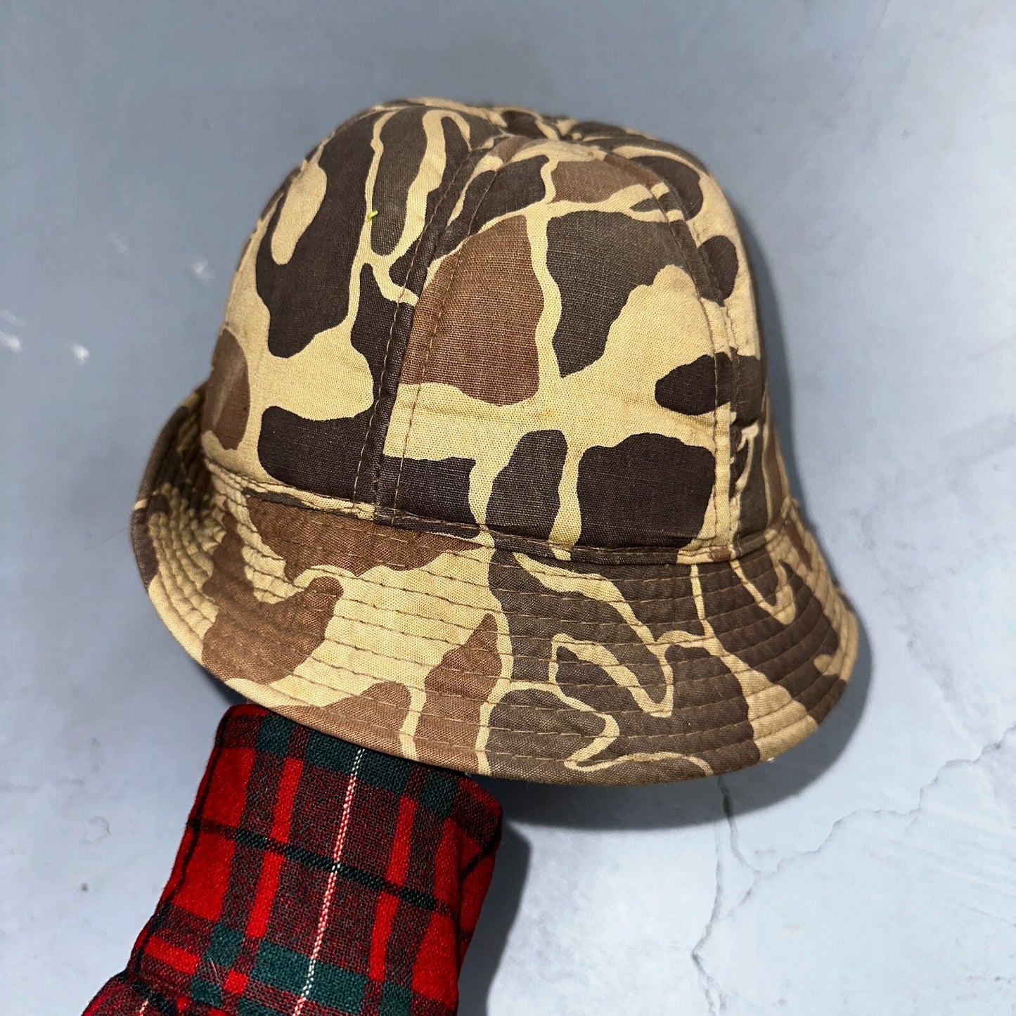 Frogskin Hunting 70s Fisherman Vintage Hat Bucket POST WWII Frog Skin USMC Camo