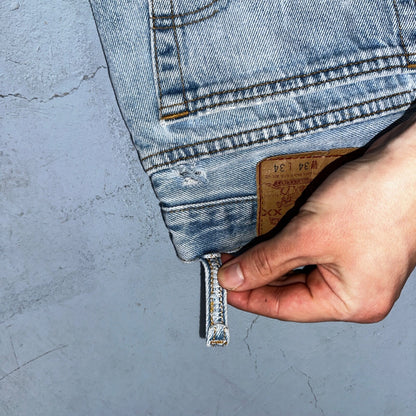 Levis 501 Vintage 90s USA XX Straight Leg Jeans Blue Light Wash 34x34 Act 32x32