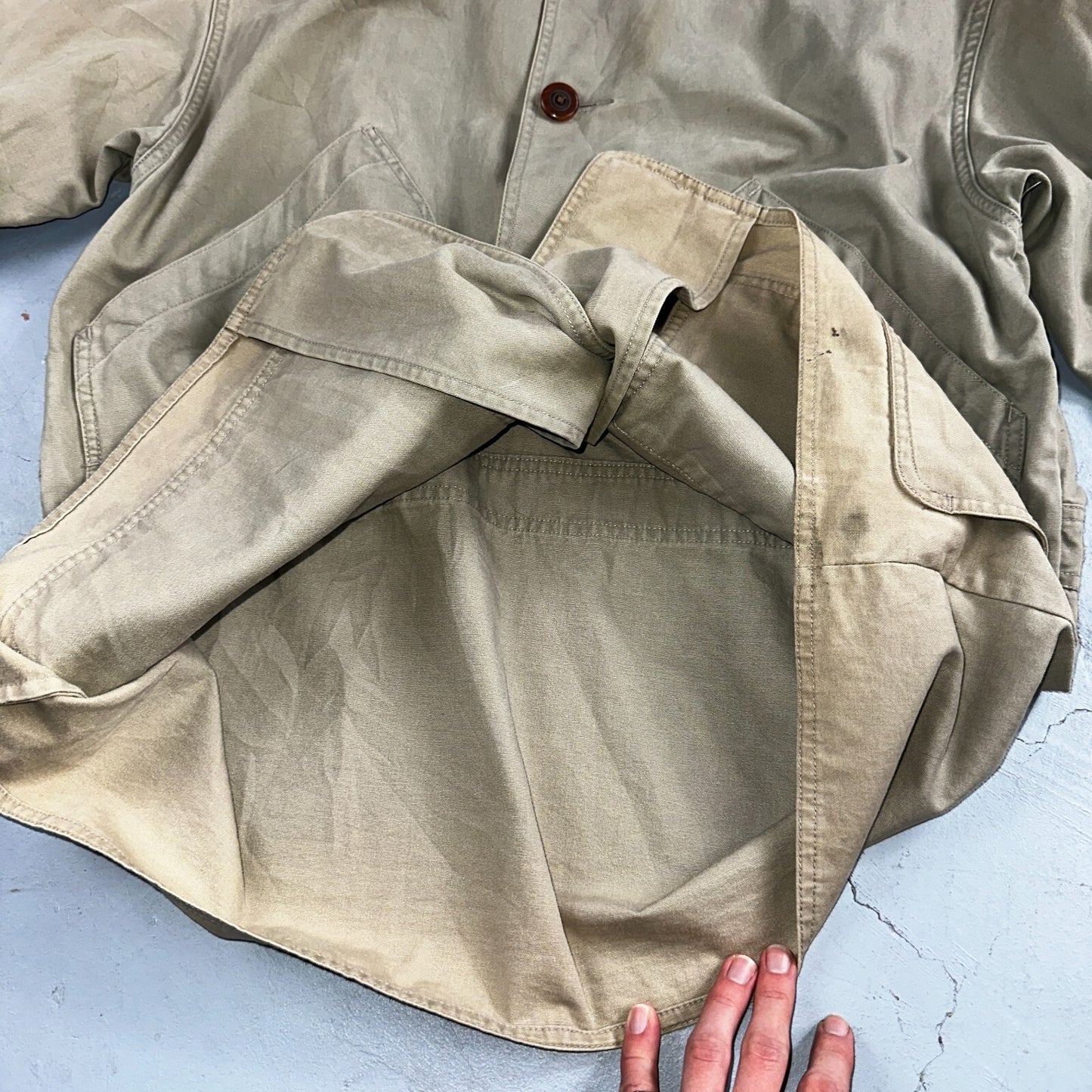 Eddie Bauer Jacket Mens M Tan Brown Chore Barn Field Coat Canvas Outdoor VTG