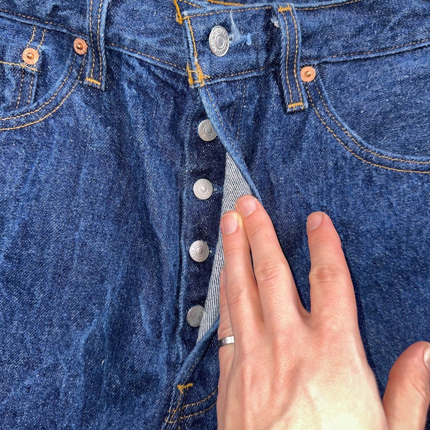 Levis 501 Vintage 90s USA XX Straight Leg Jeans Blue Dark Wash 34x34 Act 31x31