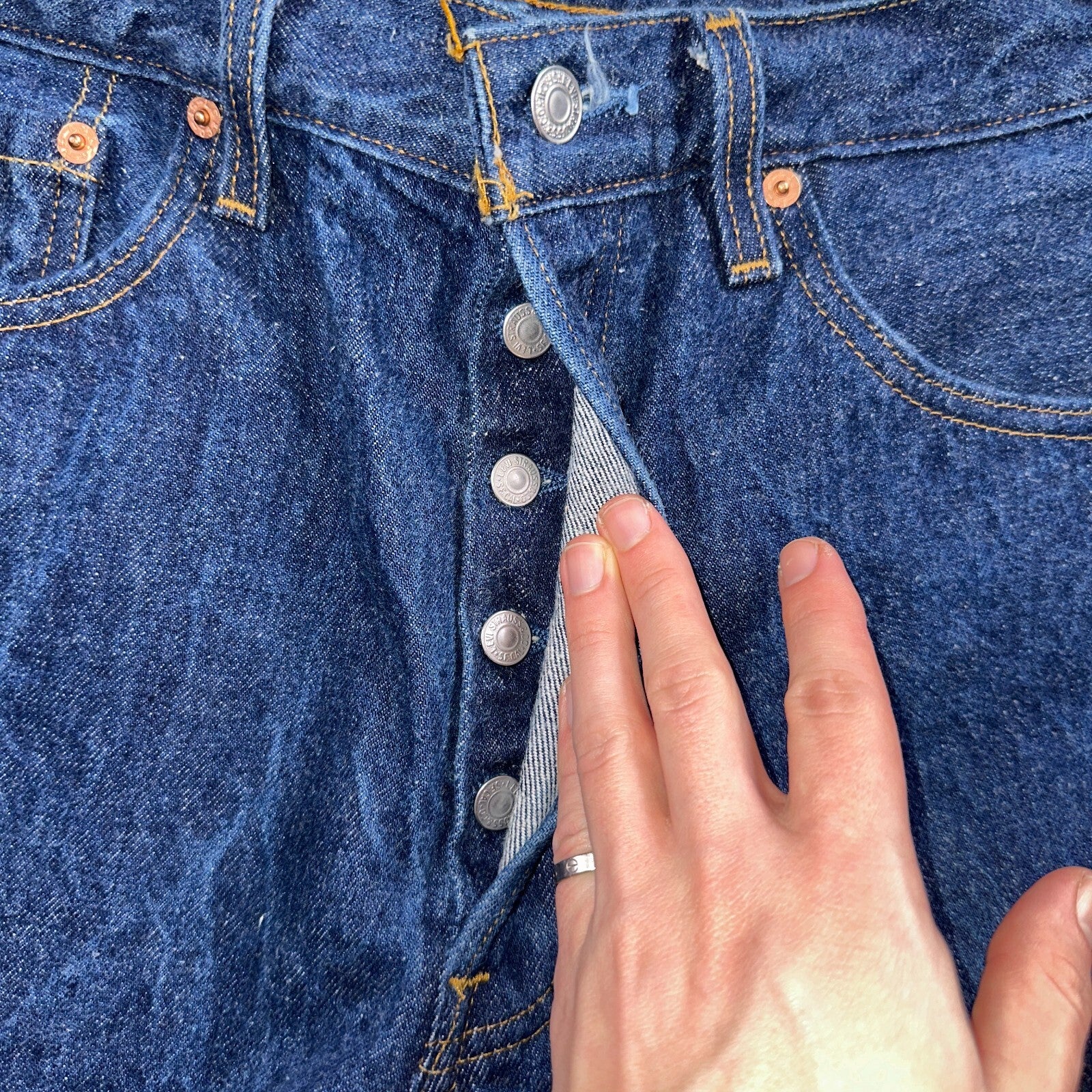 Levis 501 Vintage 90s USA XX Straight Leg Jeans Blue Dark Wash 34x34 Act 31x31