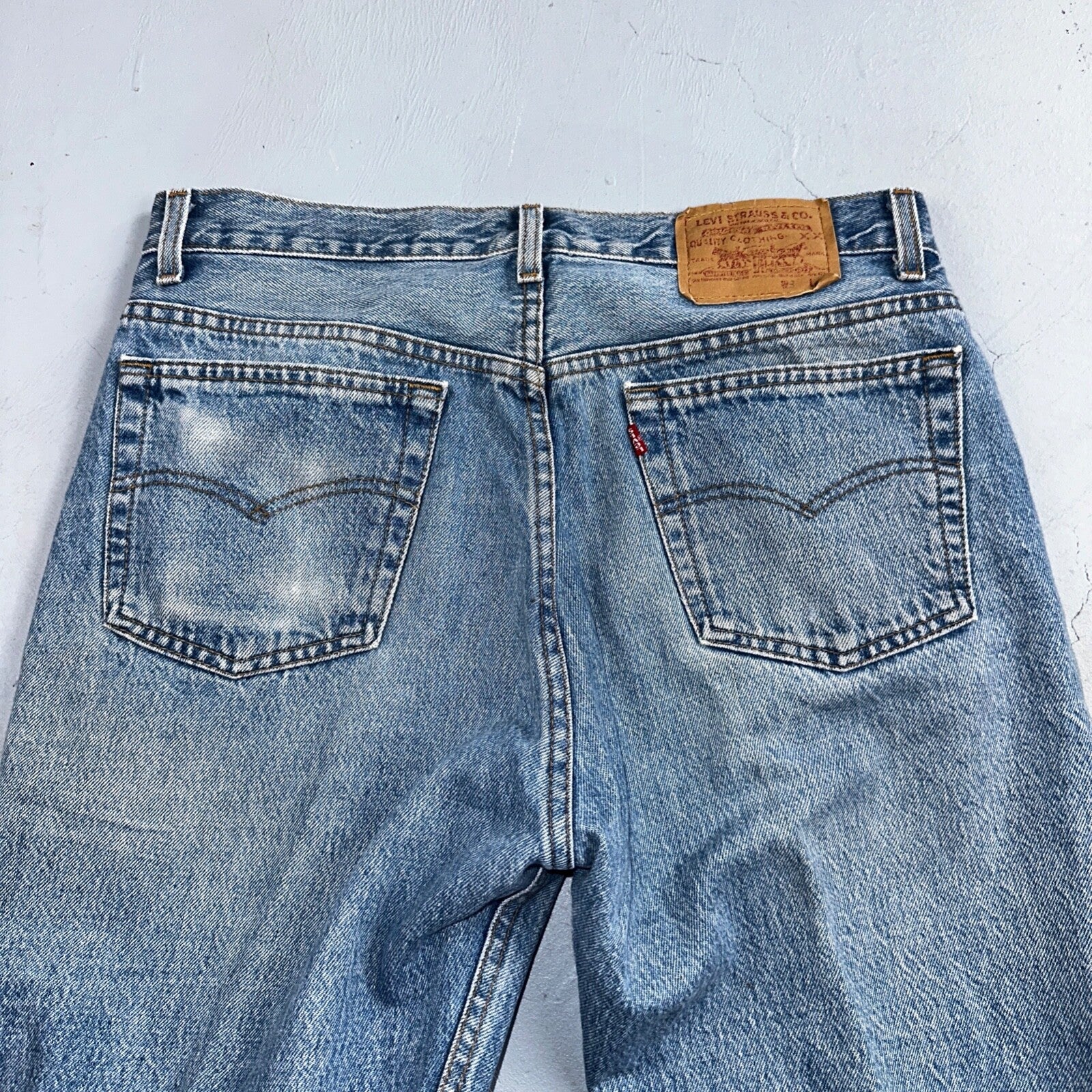 Levis 501 Vintage 90s USA XX Straight Leg Jeans Blue Light Wash 34x36 Act 32x35