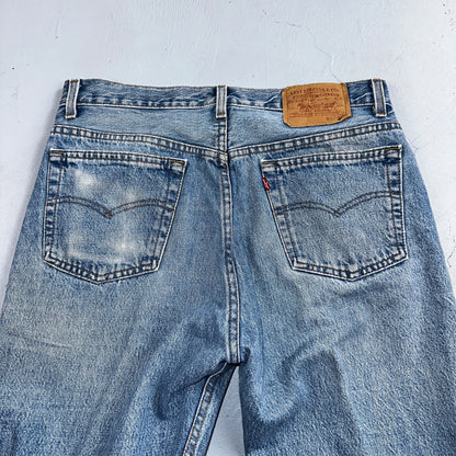 Levis 501 Vintage 90s USA XX Straight Leg Jeans Blue Light Wash 34x36 Act 32x35