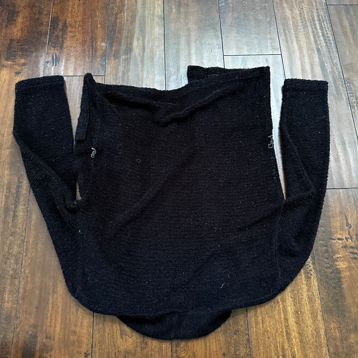 Vintage 60's Full Fashioned Acrylic Knit Cardigan Sweater Black Woman Size Small