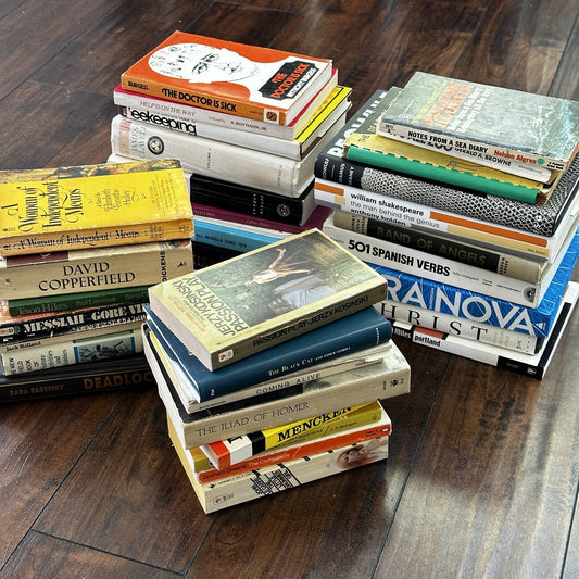 Lot 36 Cool Old Vintage Antique Rare Hardcover Random Books Green Coffee Table