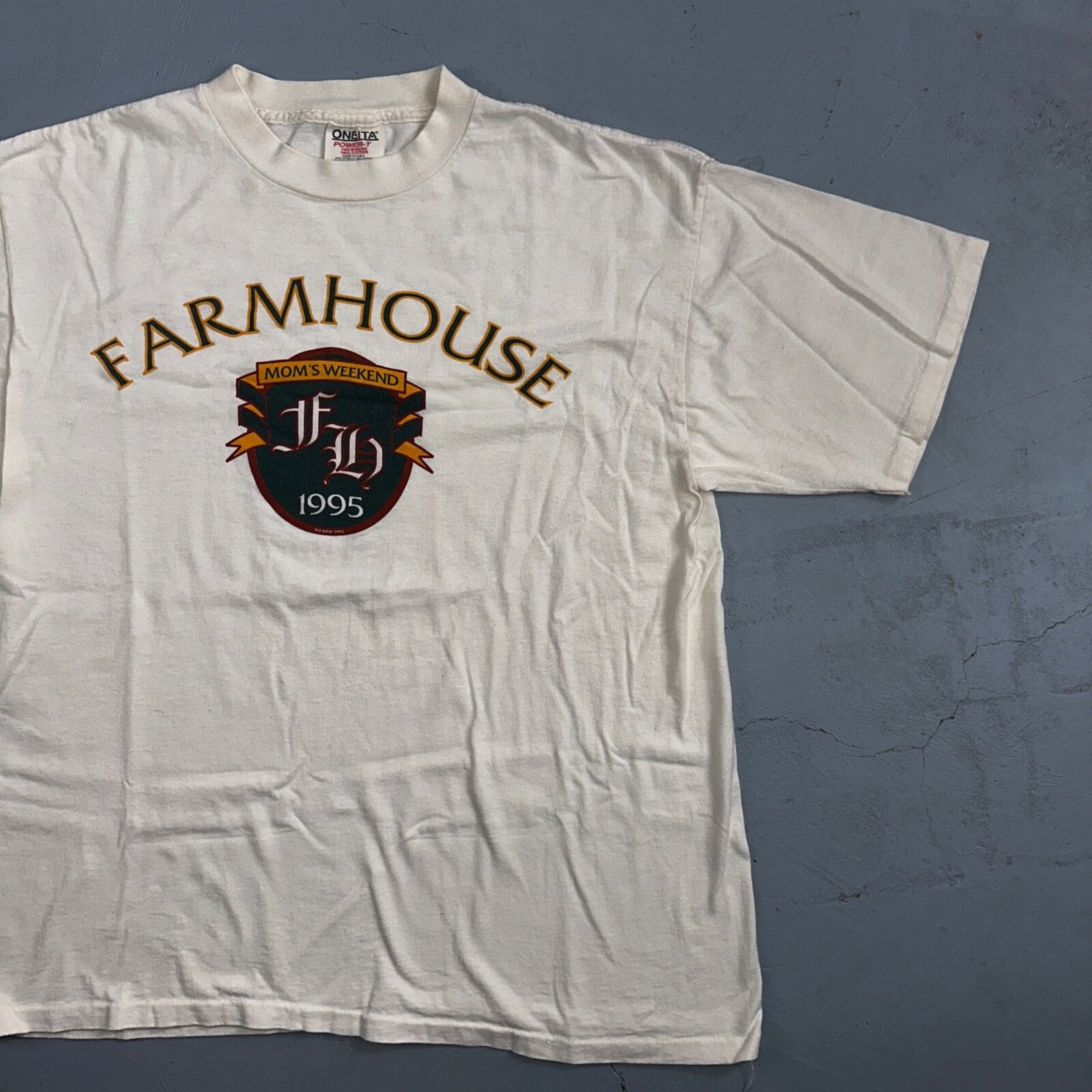 Oneita Moms Weekend VTG T Shirt 90s Single Stitch USA Farmhouse Boho Cool 1995