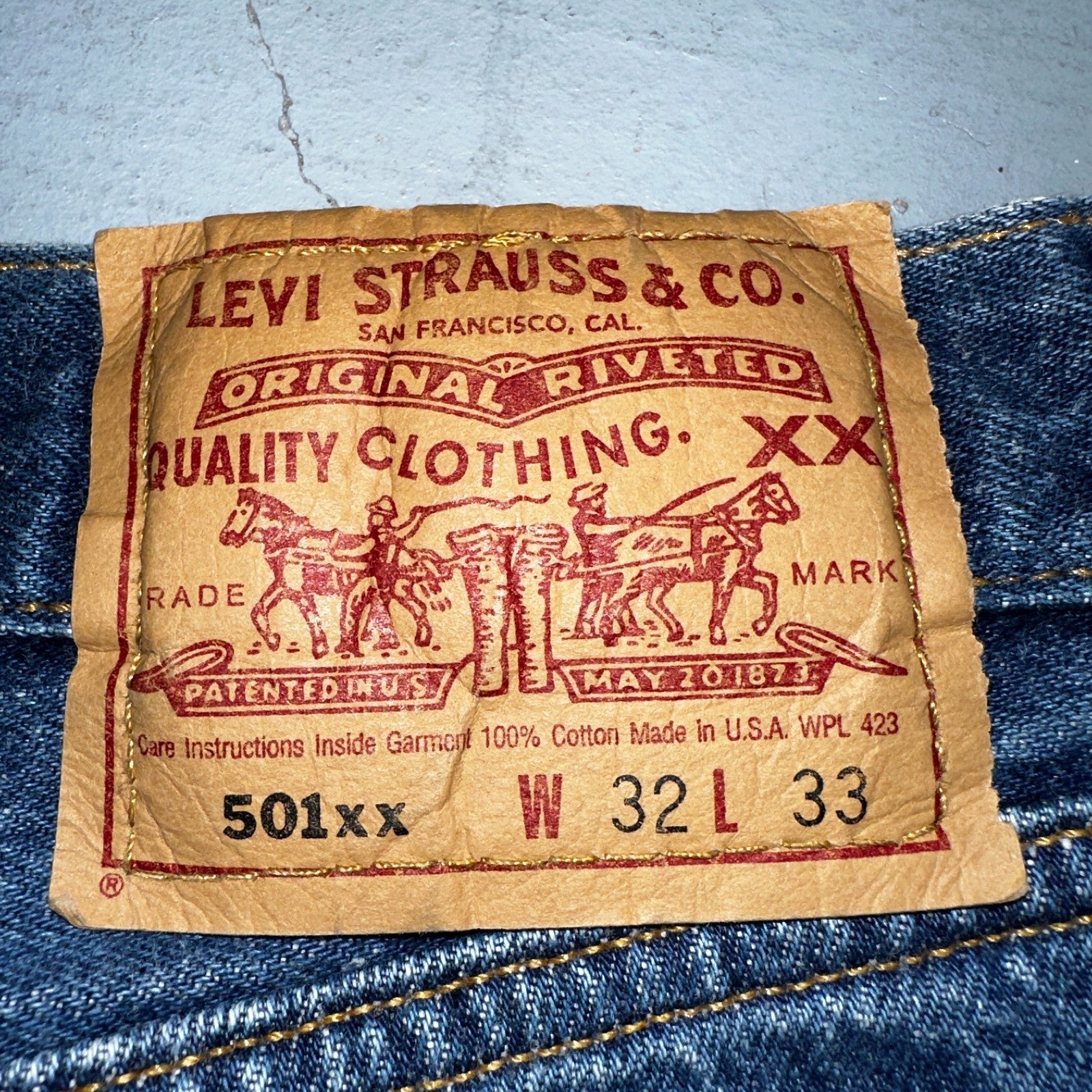 Levis 501 Vintage 90s USA XX Straight Leg Jeans Blue Med Wash 32x33 Act 29x29