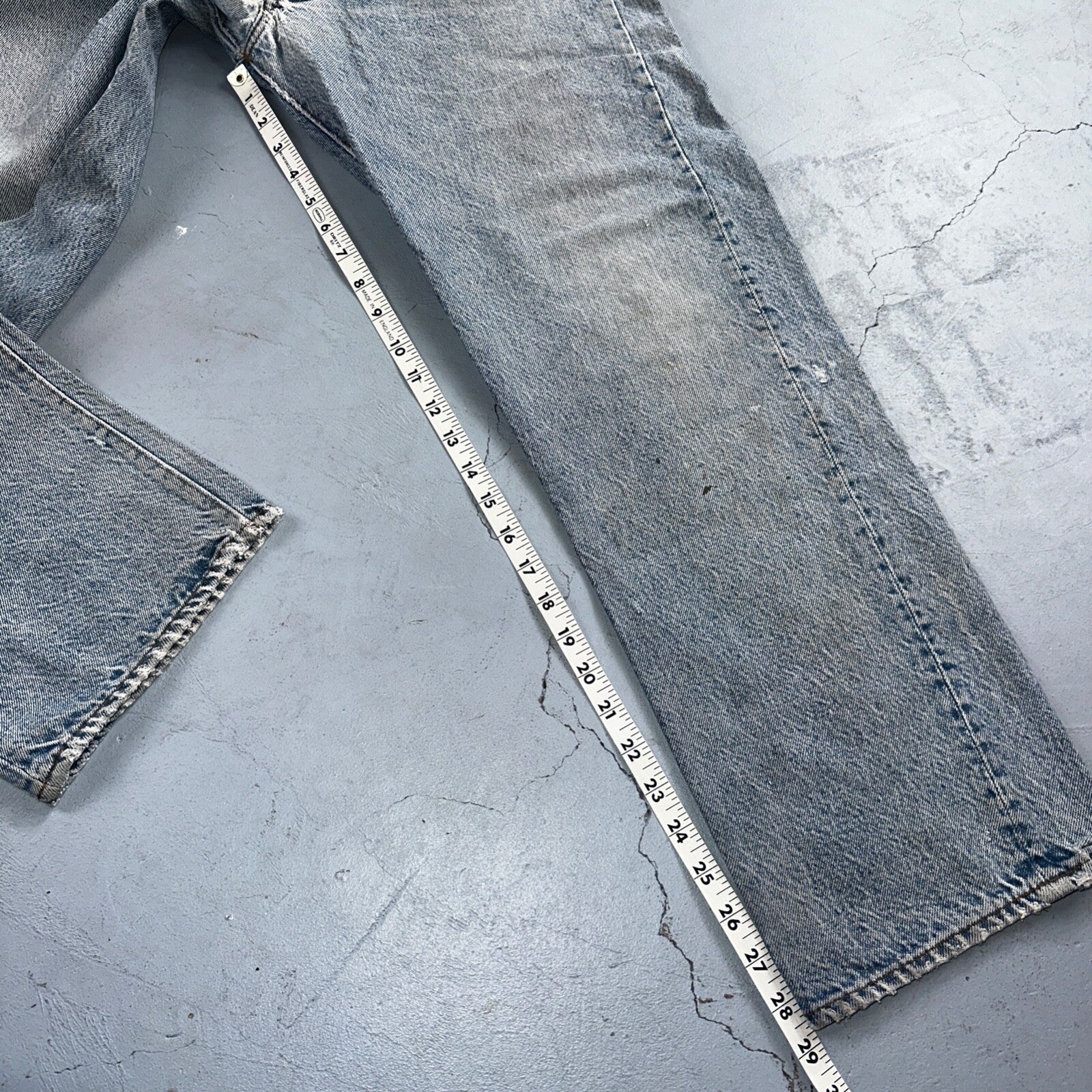 Levis 501 Vintage 80s USA XX Straight Leg Jeans Blue Light Wash 38x33 Act 34x29