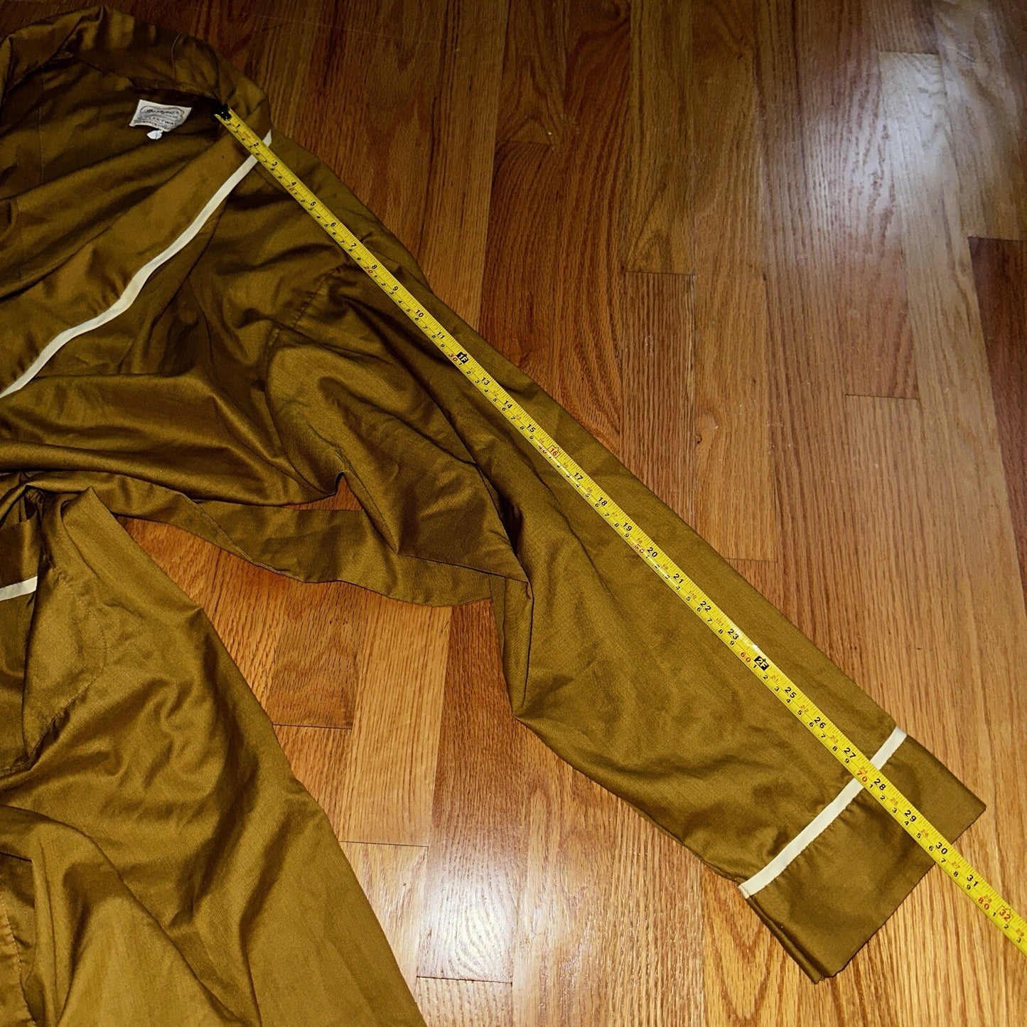 Vintage Pleetway 60s Lounge Robe Smoking Jacket Brown Yellow Toga XL Rockabilly