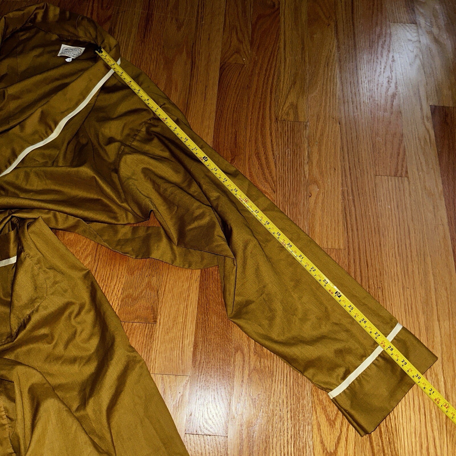 Vintage Pleetway 60s Lounge Robe Smoking Jacket Brown Yellow Toga XL Rockabilly