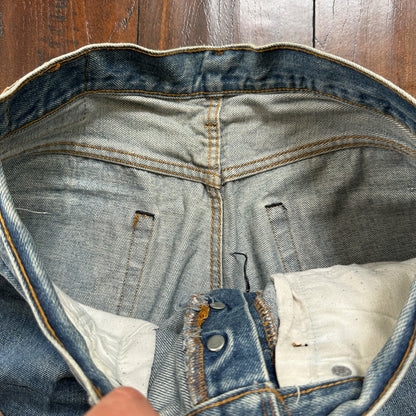 Levis Vintage 80s Redline Selvedge USA 501 XX Jeans 66 70s Light 33x38 Act 30x33