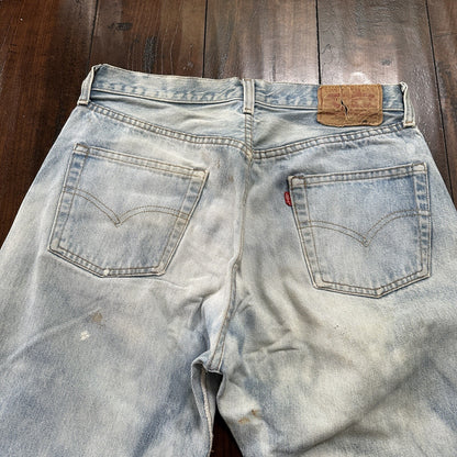 Levis Vintage 80s Redline Selvedge USA 501 XX Jeans Light Wash 32x36 Act 29x31