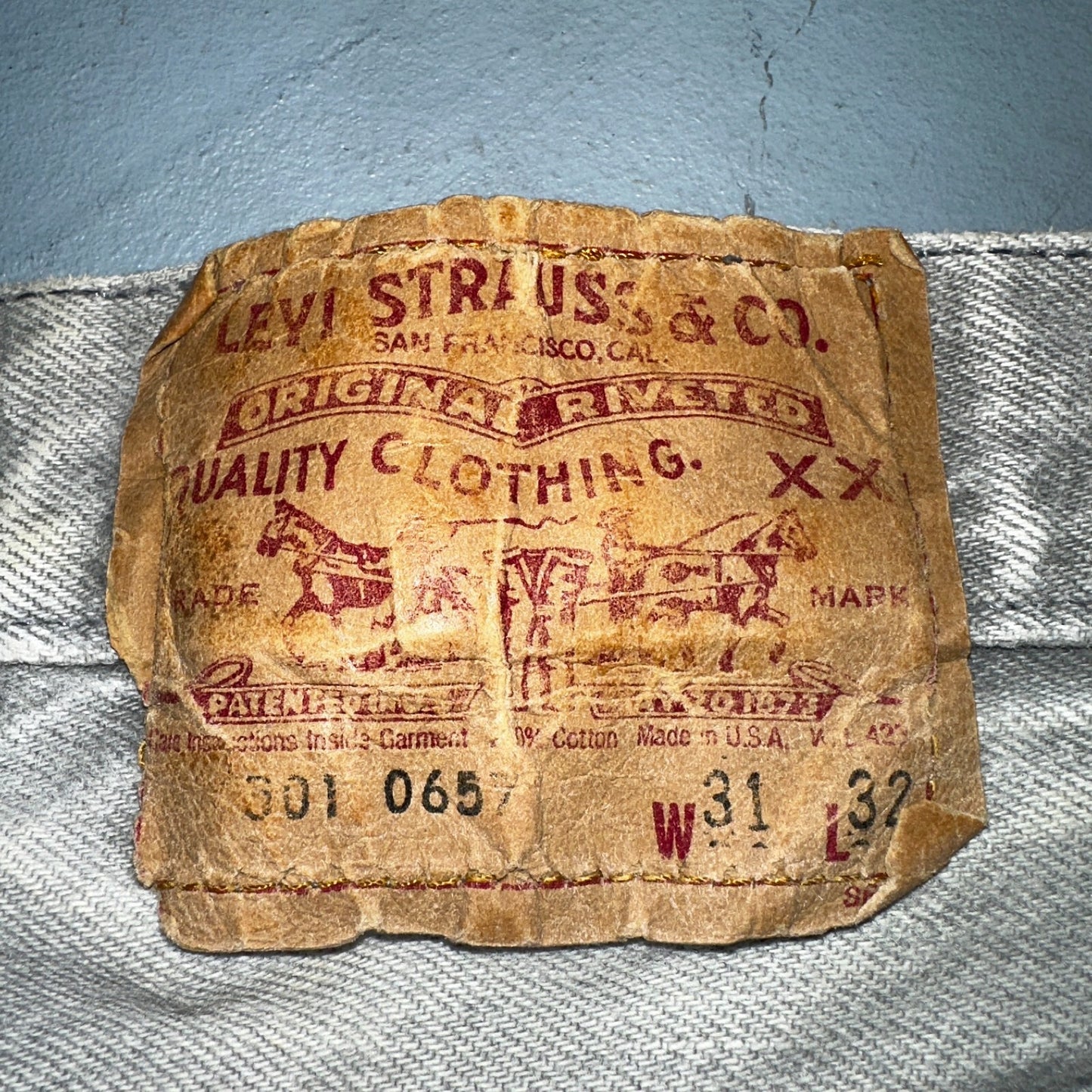 Levis 501 Vintage 80s USA XX Straight Leg Jeans Gray Acid Wash 31x32 Act 29x30