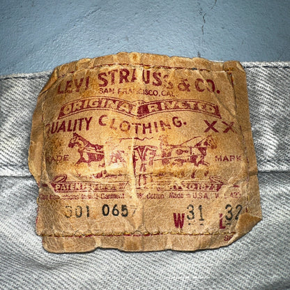 Levis 501 Vintage 80s USA XX Straight Leg Jeans Gray Acid Wash 31x32 Act 29x30