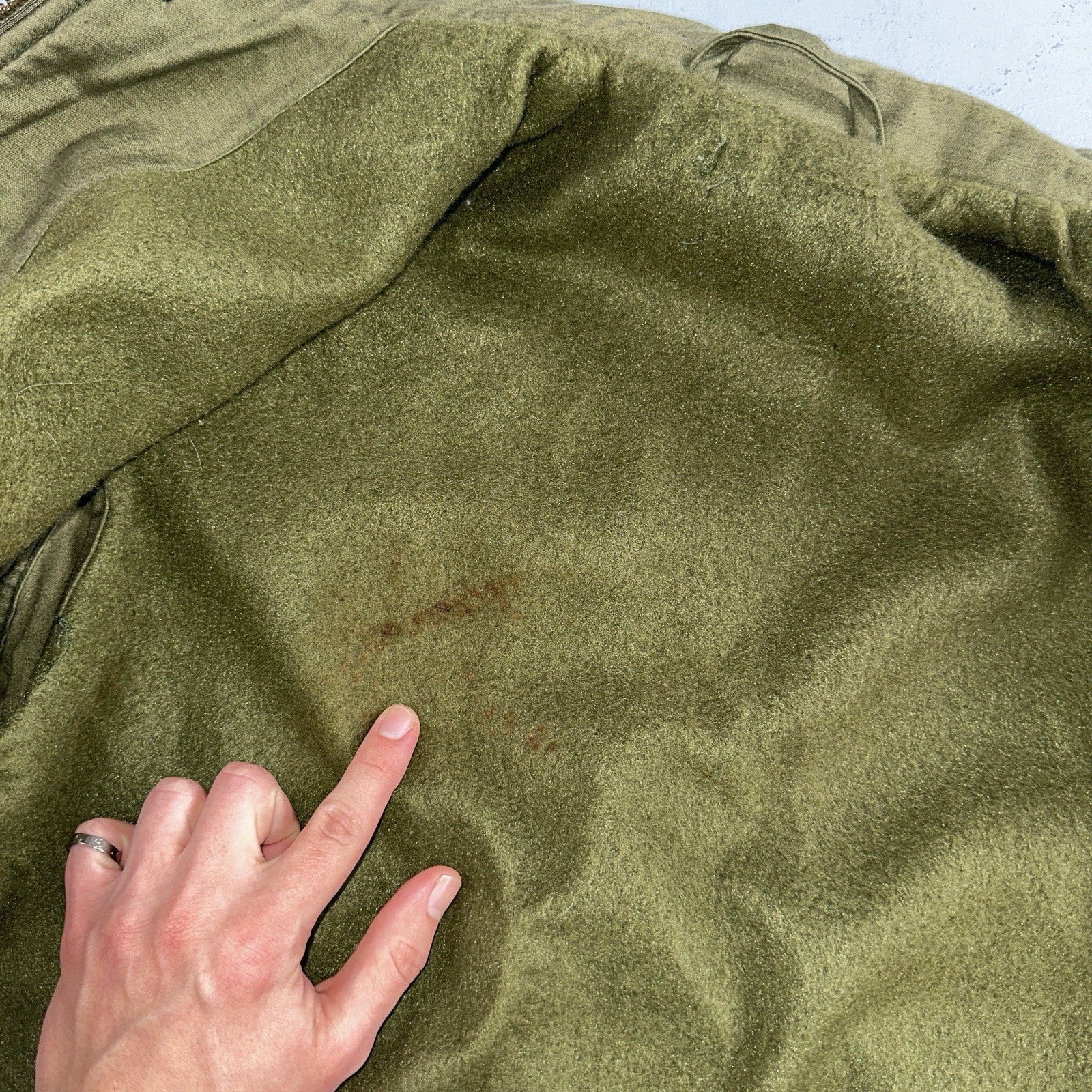 VTG 60s USN US Navy Military A-2 Intermediate Cold Weather Deck Jacket Stencil