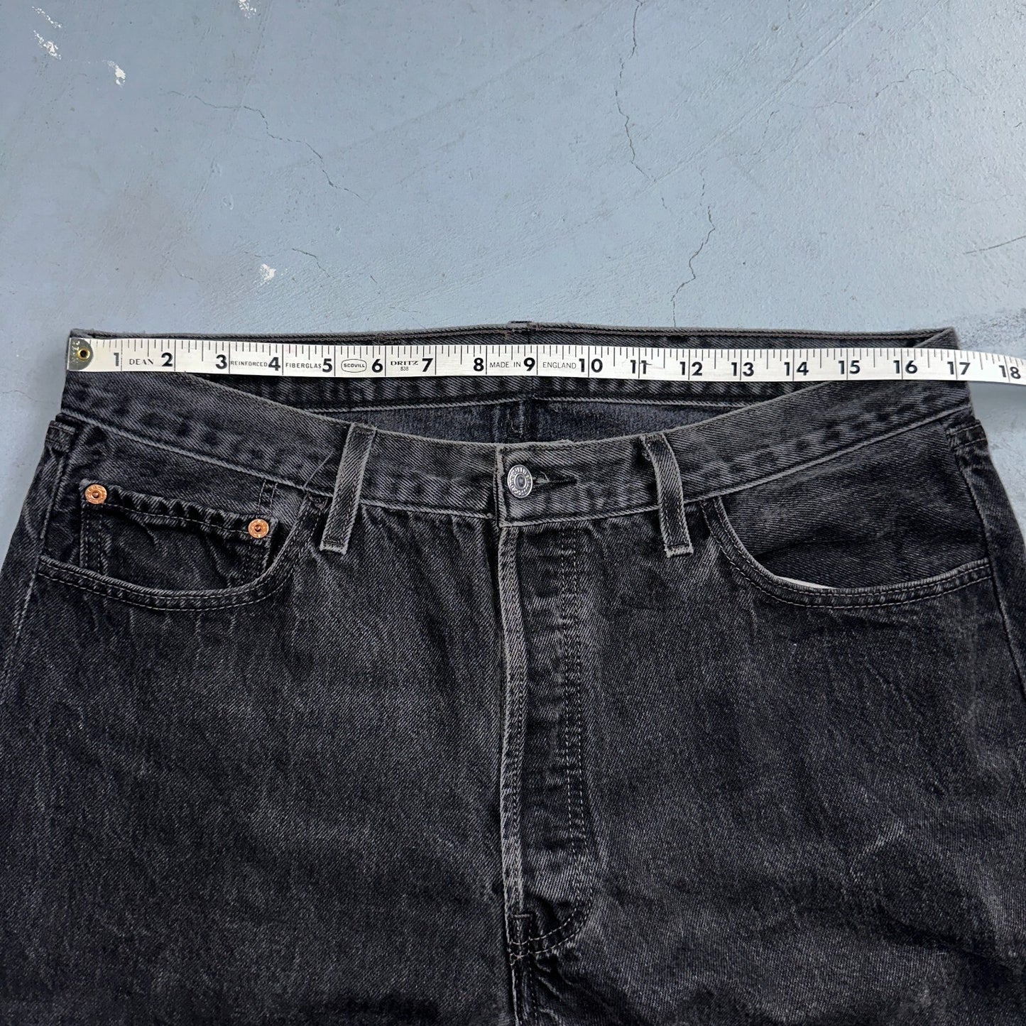 Levis 501 Vintage Y2K Mexico XX Straight Leg Jeans Black Wash 34x31