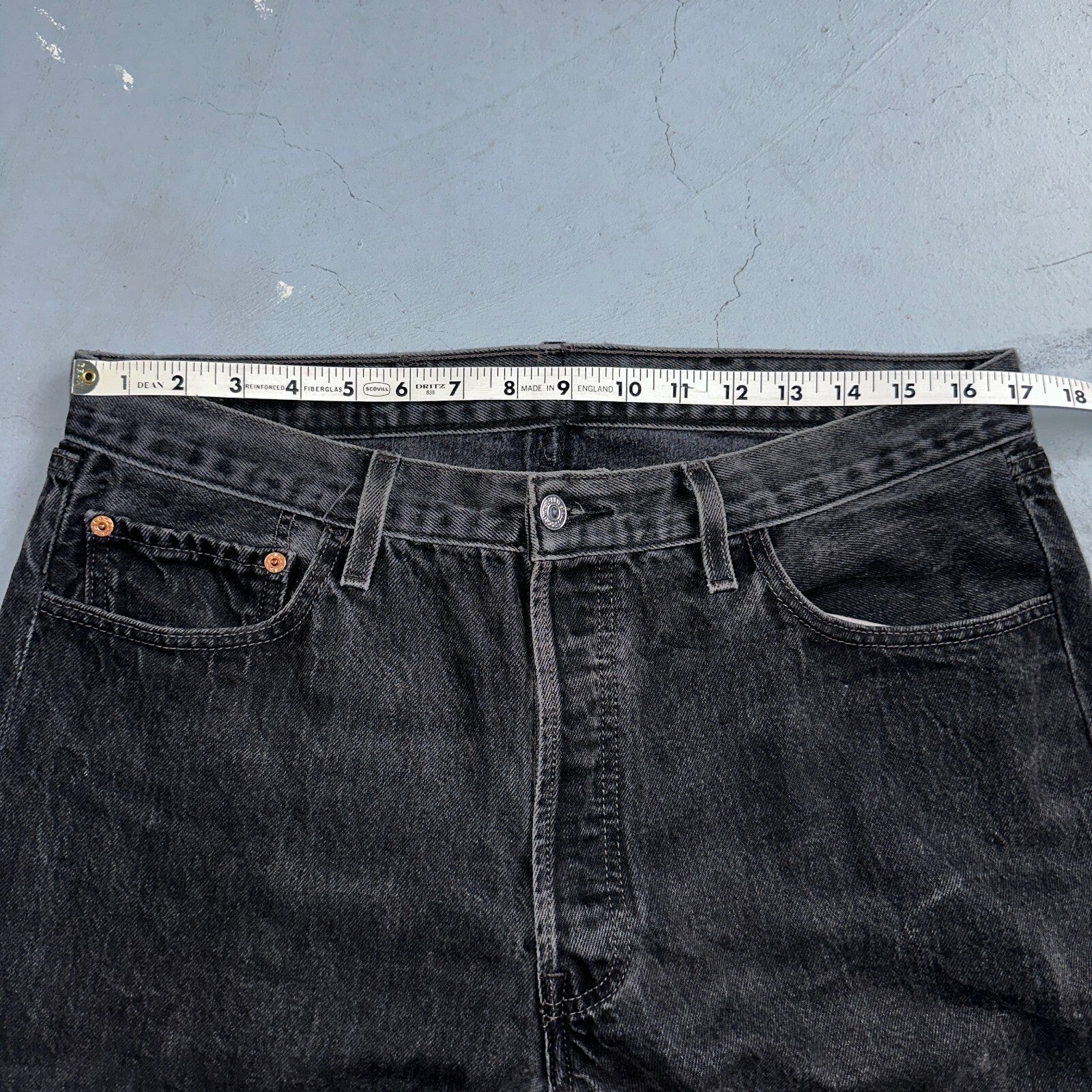 Levis 501 Vintage Y2K Mexico XX Straight Leg Jeans Black Wash 34x31