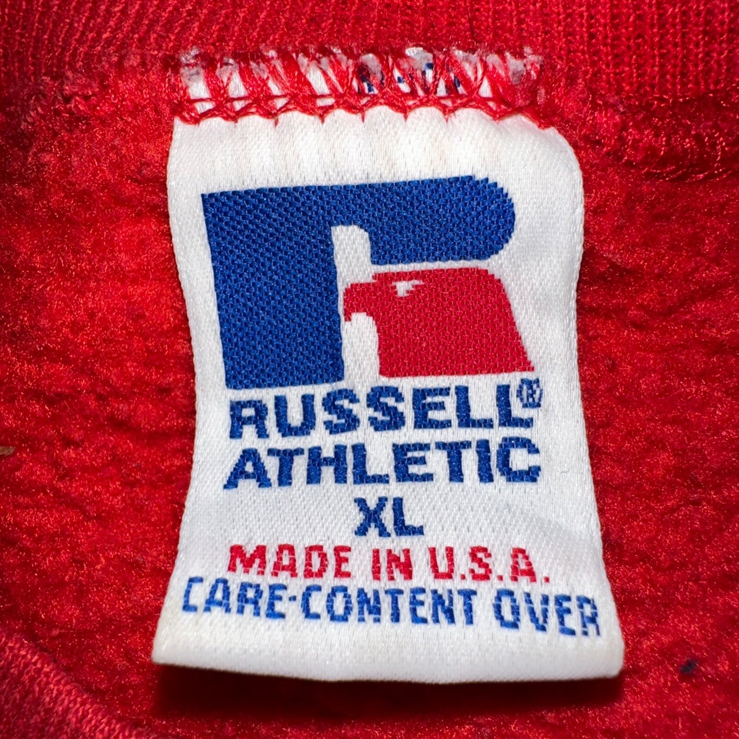 Russell Athletic USA XL Sweatshirt 90s VTG Crewneck Darlington Jr High Track Red