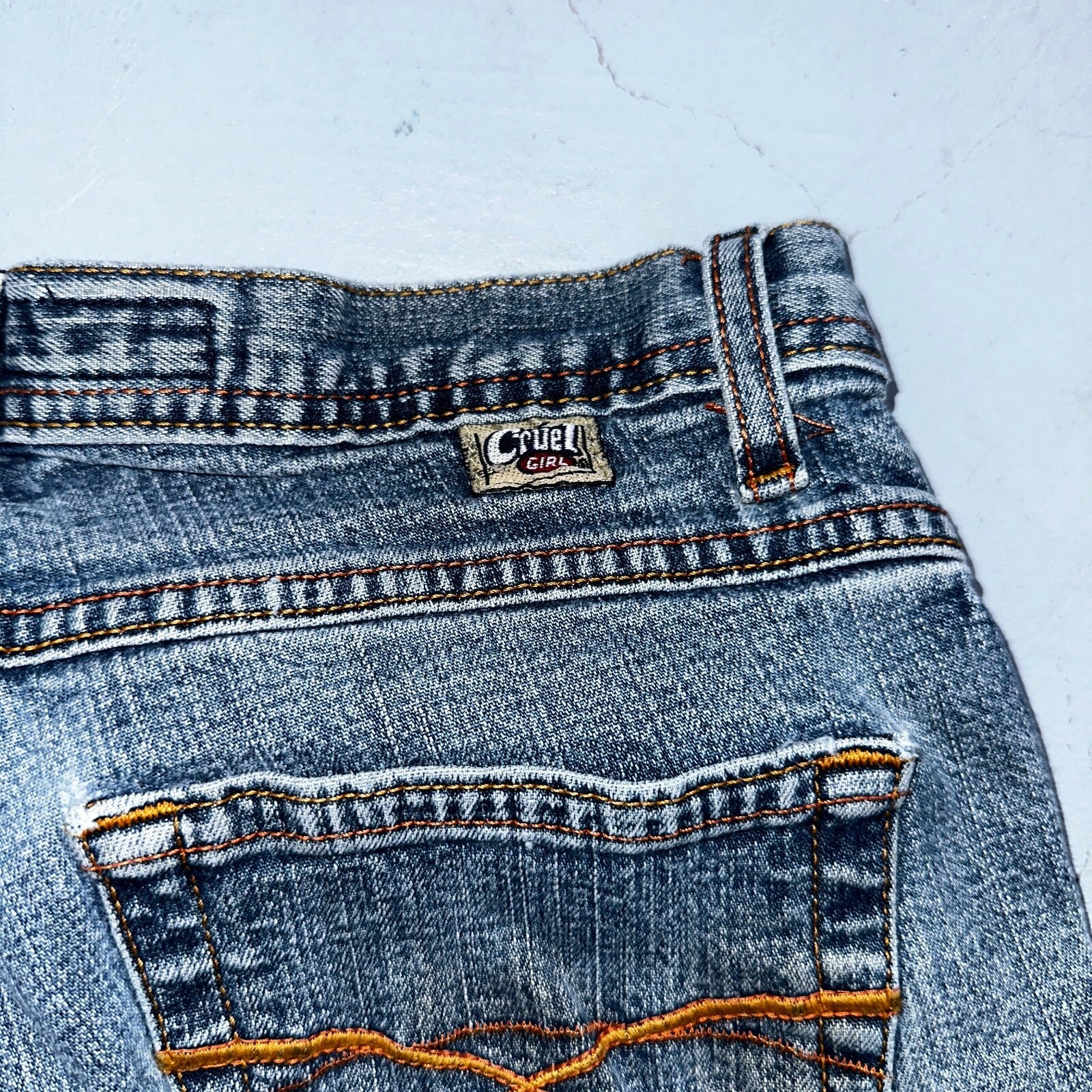 VINTAGE Cruel Girl Jeans Womens 9 Long Regular Low Rise Wide Leg Med Wash Denim