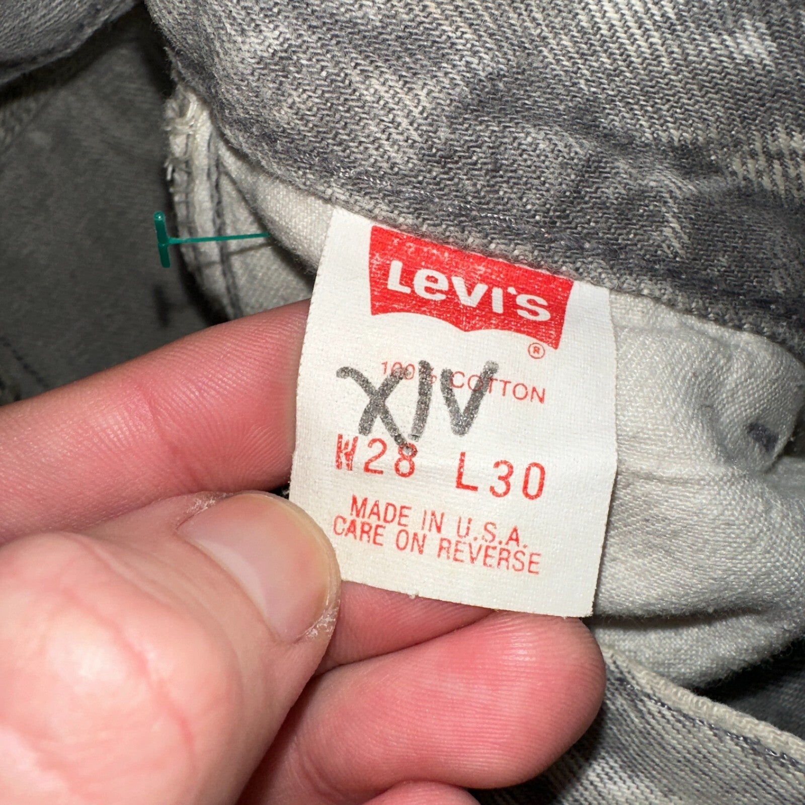 Levis 501 Vintage 80s USA XX Straight Leg Jeans Gray Acid Wash 28x30 Act 26x27