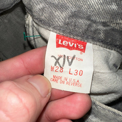 Levis 501 Vintage 80s USA XX Straight Leg Jeans Gray Acid Wash 28x30 Act 26x27