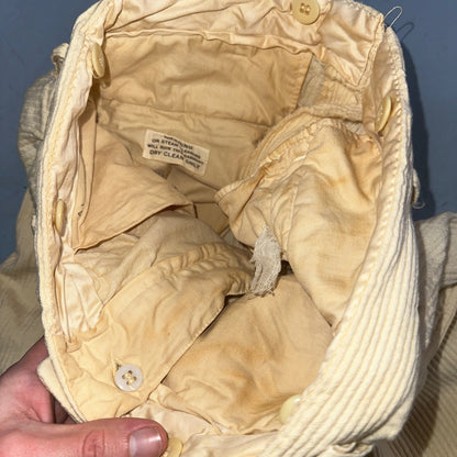 1930s 1940s Pants Mens 27 Yellow Corduroy Chino Straight Pockets Palm Beach Suit