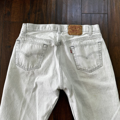 Vintage 90s Levis 501 USA 36x30 Tag Jeans 80s Blue Light Bleach Wash Act 32x29