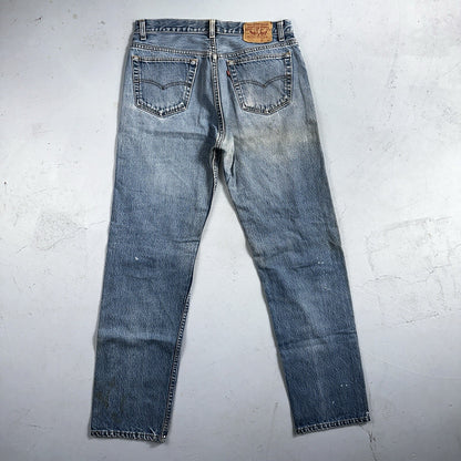Levis 501 Vintage 90s USA 80s XX Straight Leg Jeans 35x36 Light Wash Act 32x31
