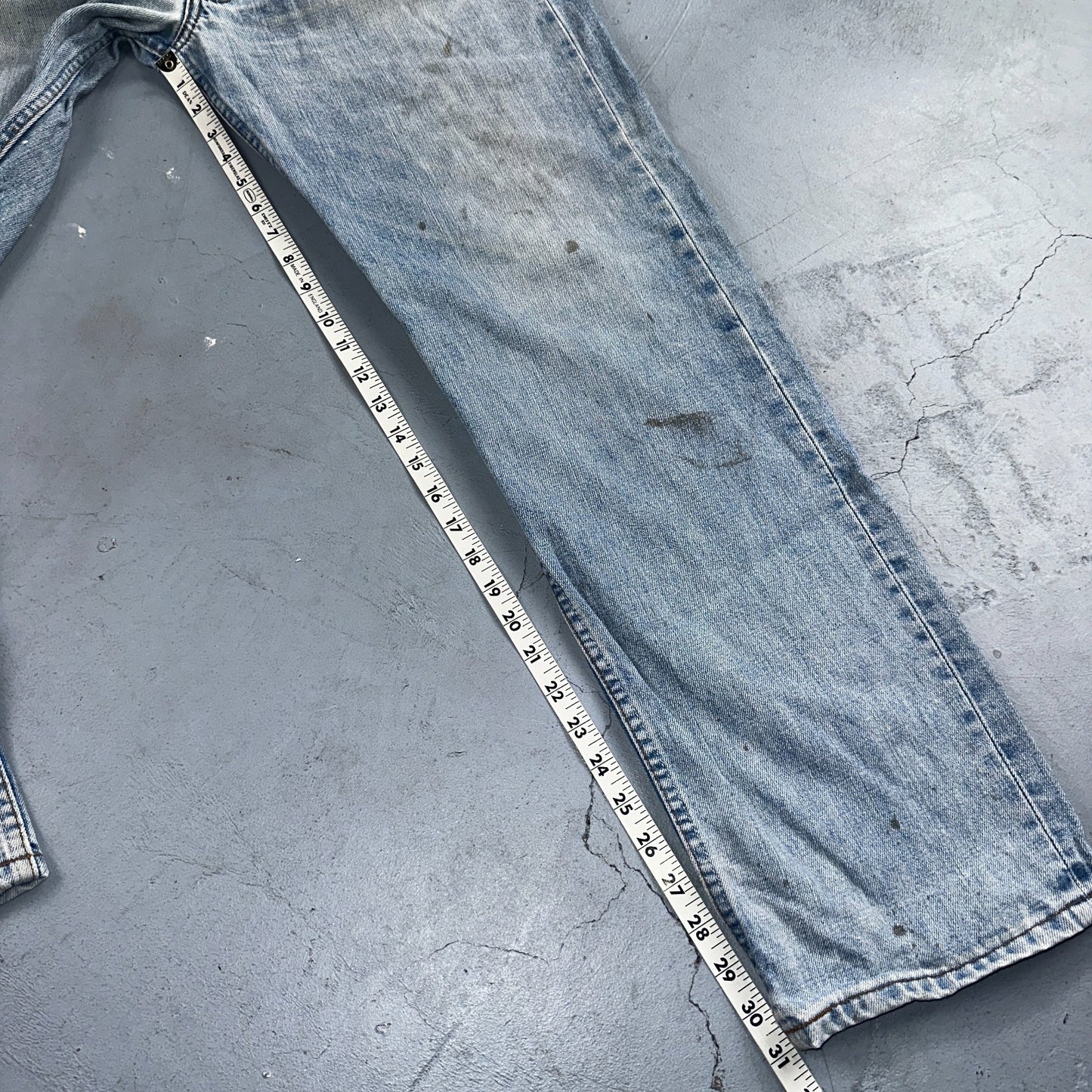 Levis 501 Vintage 90s Poland Straight Leg Jeans Blue Light Wash 36x32 Act 34x31