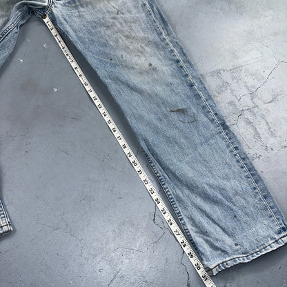 Levis 501 Vintage 90s Poland Straight Leg Jeans Blue Light Wash 36x32 Act 34x31