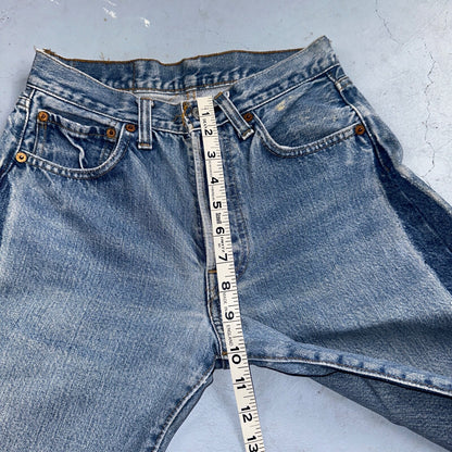 Levis 501 Vintage 80s Redline Selvedge USA XX Jeans Light Wash 28x36 Act 25x31