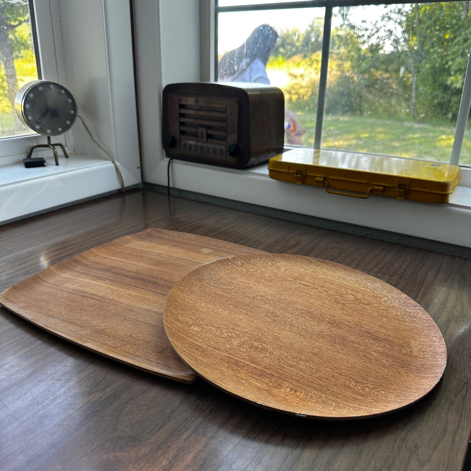 Shigemichi Aomine Teak Tray Plate Japan MCM Eames Nelson Round And Square Lot 2