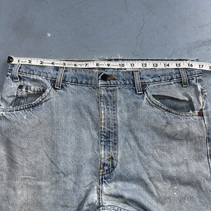 Levis 505 Vintage 90s Orange Tab Jeans 36x32 Thrashed Light Wash 501 Act 33x31