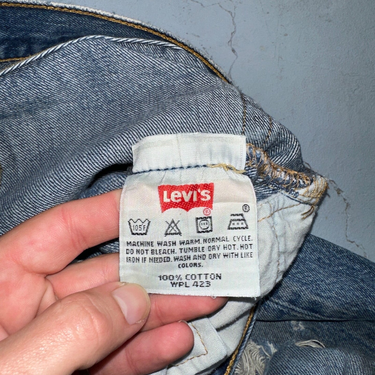 Levis 501 Vintage 90s XX Straight Leg Mexico Jeans 34x30 Thrashed Act 33x28