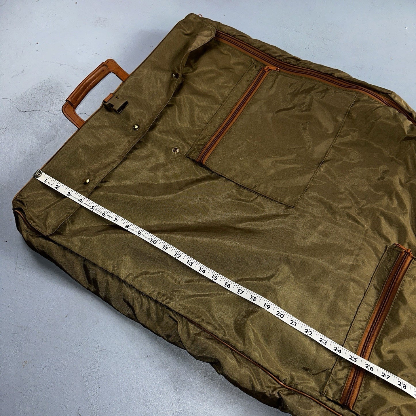 VTG Hartmann Garment Suit Bag Carry On Leather & Nylon 25x40 Luggage Hang up