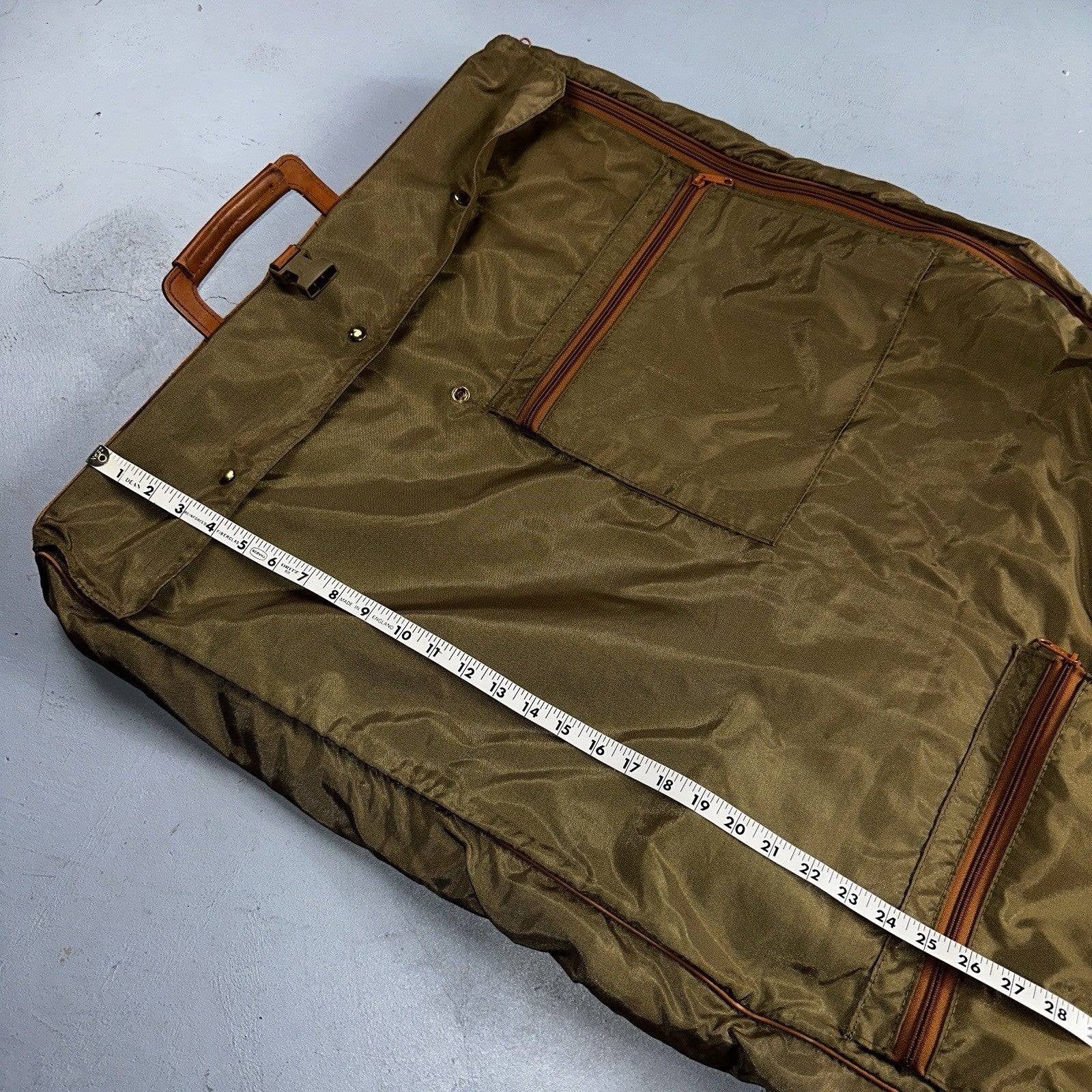 VTG Hartmann Garment Suit Bag Carry On Leather & Nylon 25x40 Luggage Hang up