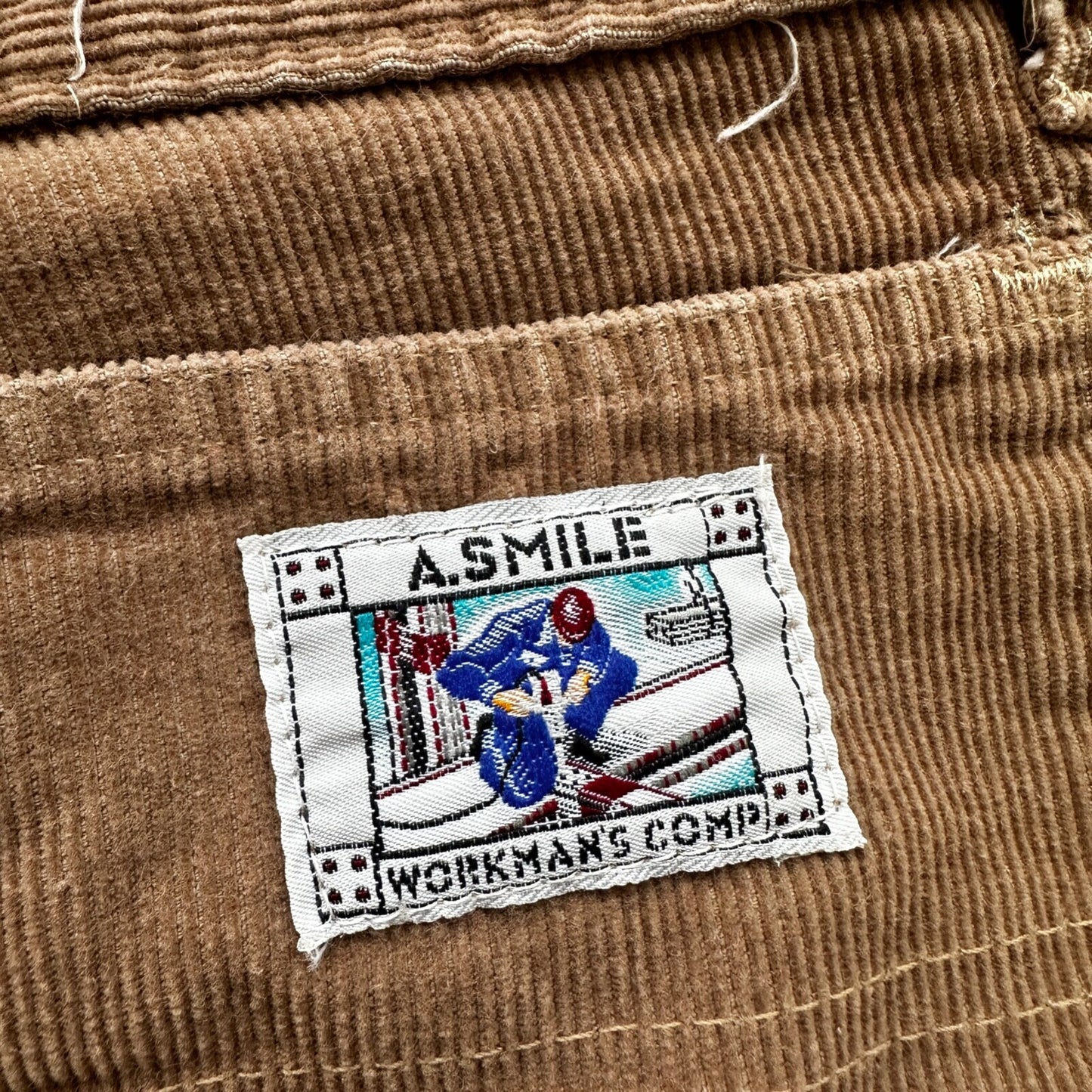 VTG 60s A SMILE USA Brown Corduroy Pants 32 70s 28x25 Capri Cut Cowboy RARE