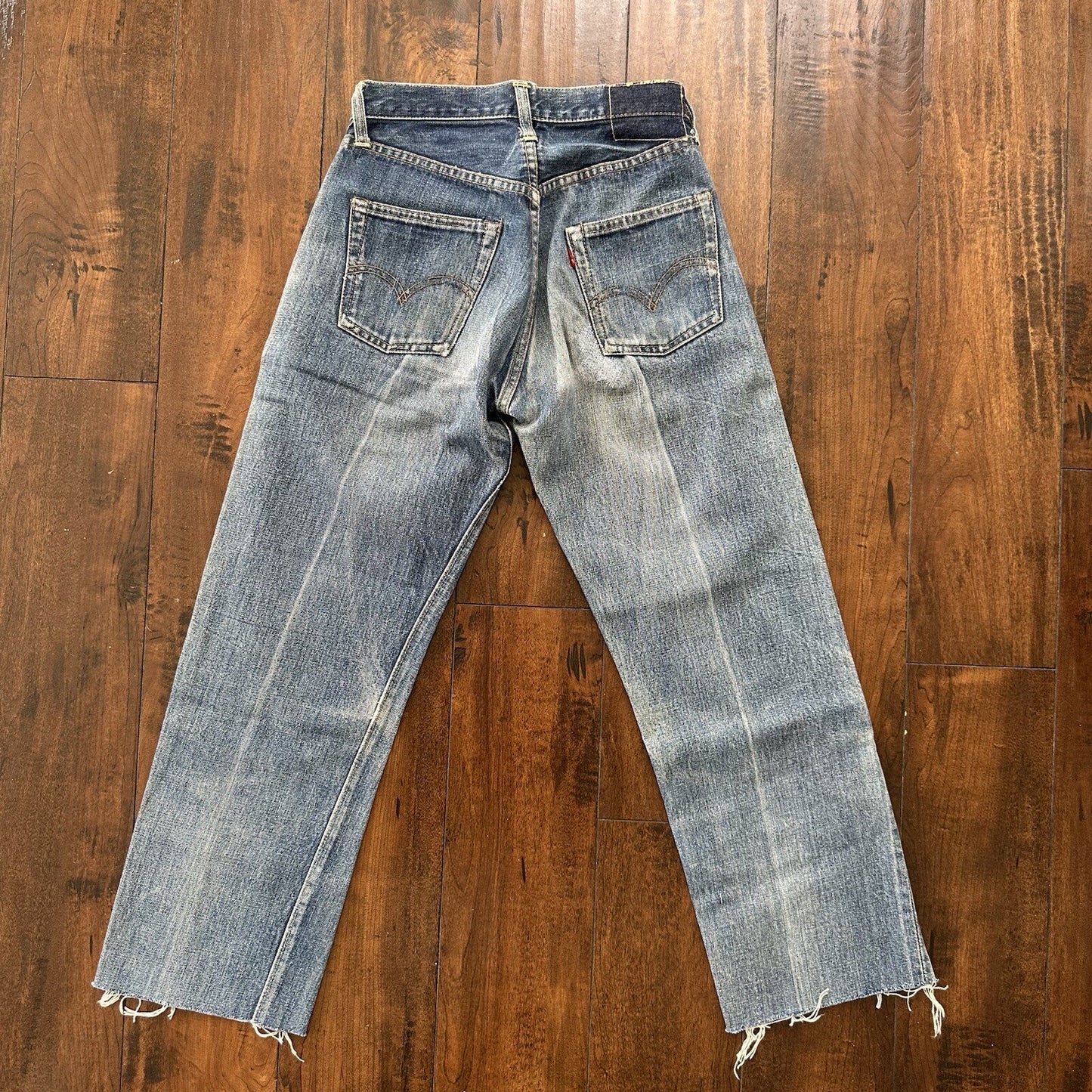 Levis 501 XX Big E True Vintage 60s Redline Denim Capri Jeans 1960s 25x24 Chop