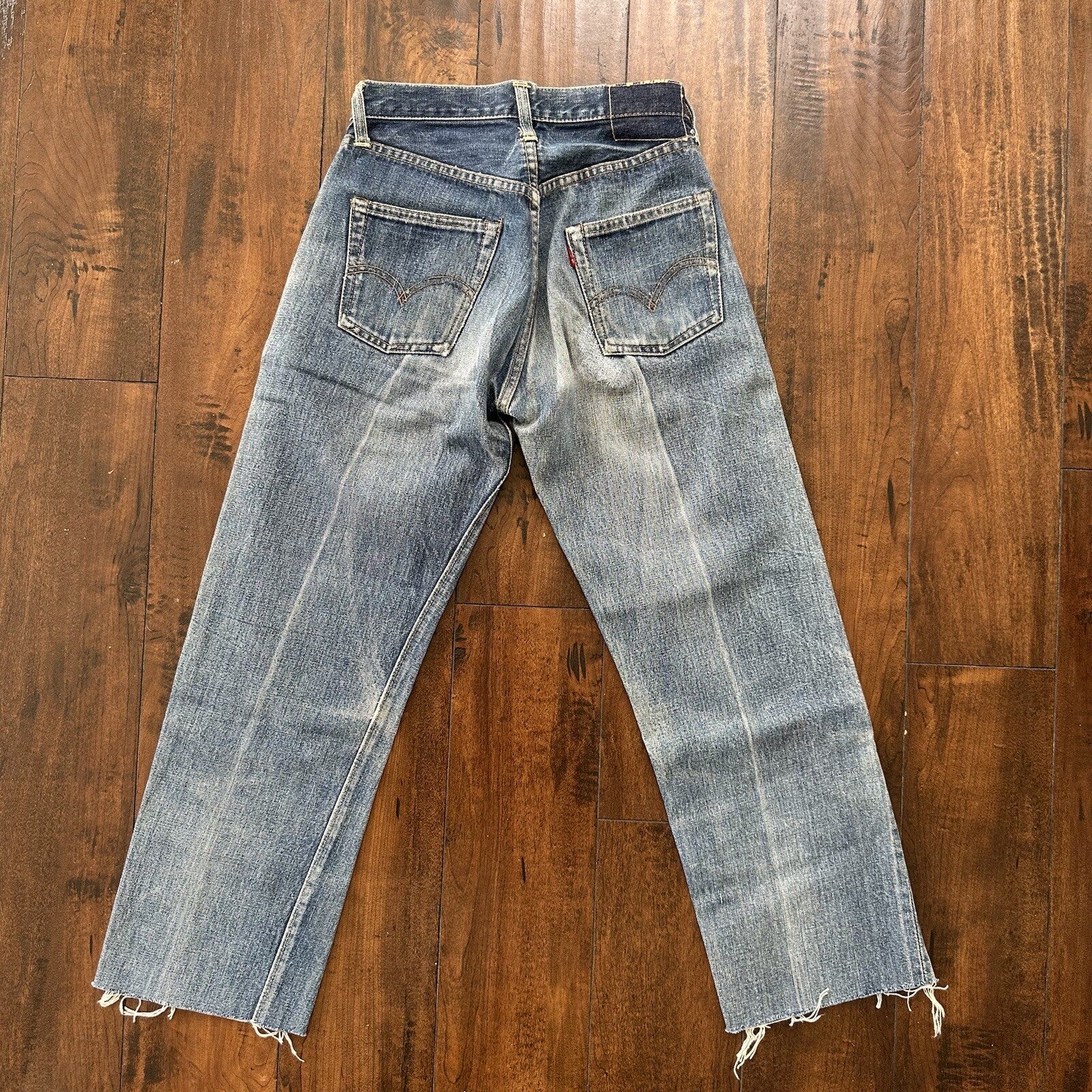 Levis 501 XX Big E True Vintage 60s Redline Denim Capri Jeans 1960s 25x24 Chop