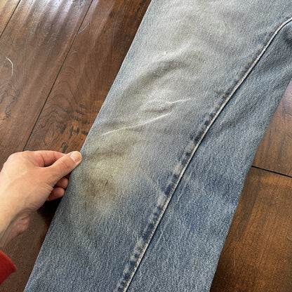 Levis Vintage 80s Redline Selvedge USA 501 XX Jeans Light Wash 33x36 Act 30x34