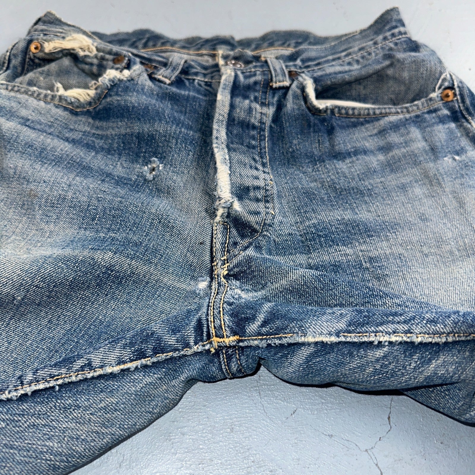 Levis 501 XX Big E Vintage 40s Redline Selvedge USA XX 1940s 50s Jeans 27x27