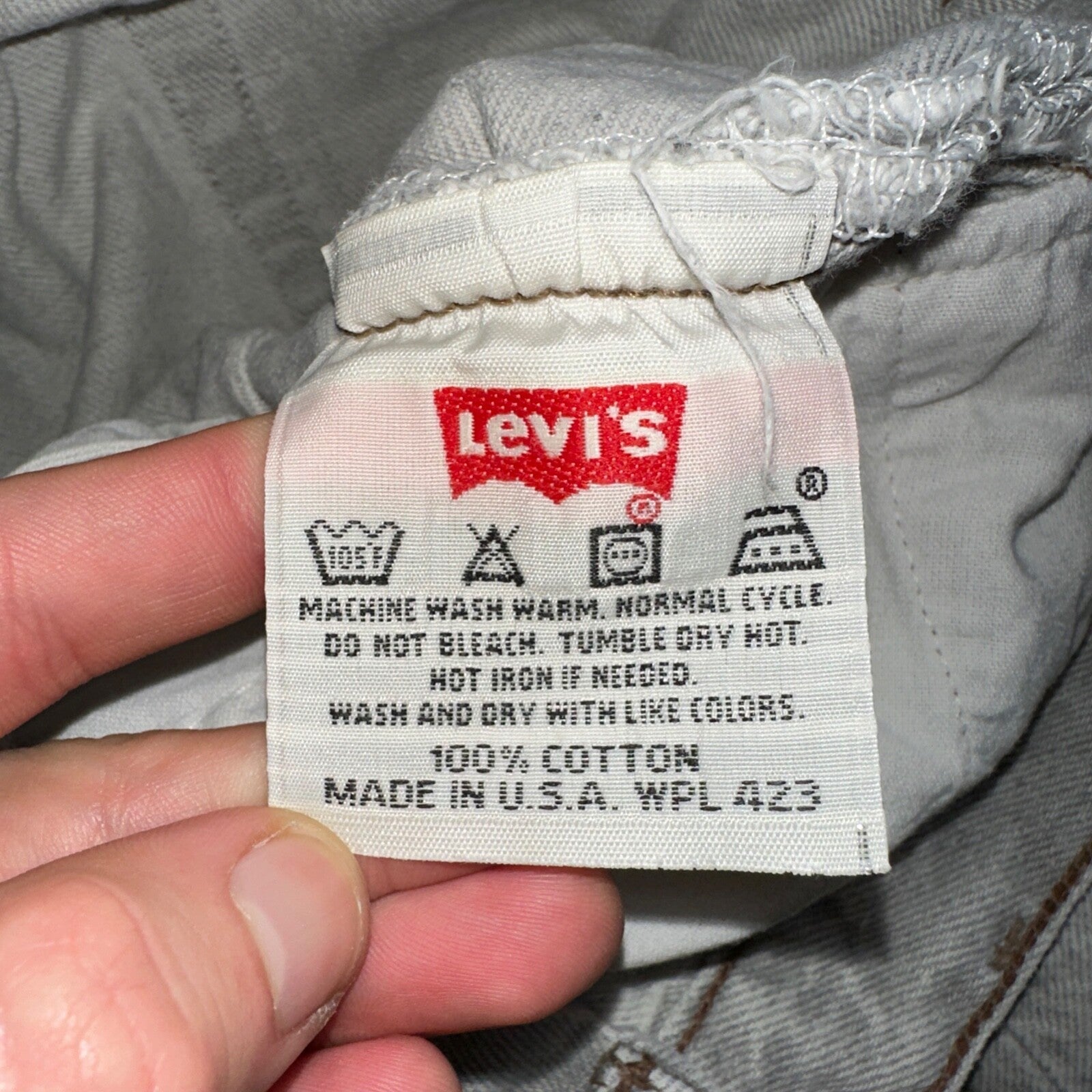 Levis 501 Vintage 90s USA XX Straight Leg Jeans Gray Light Wash 36x32 Act 33x30